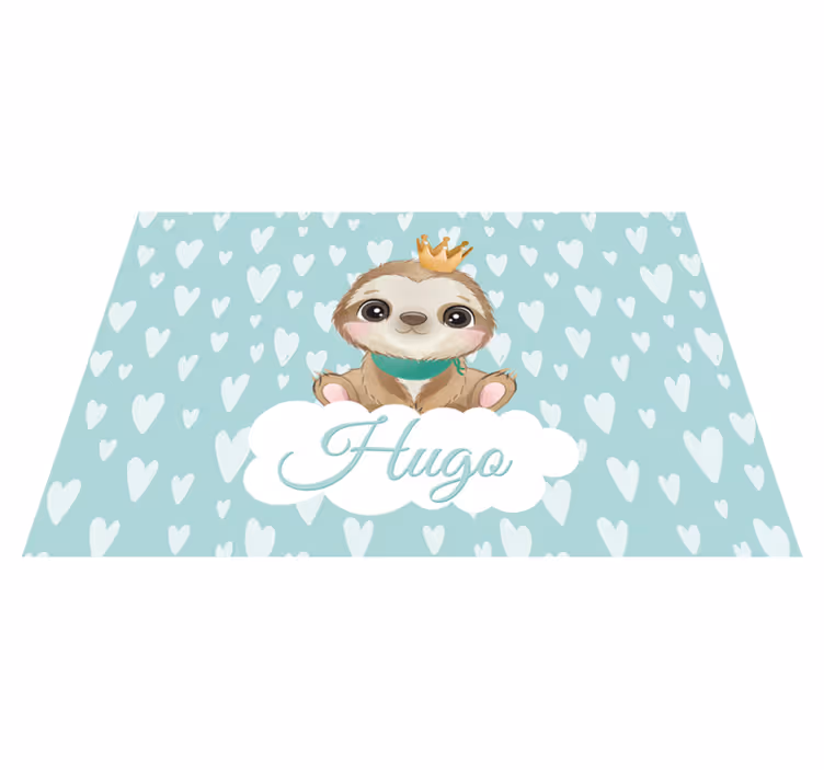 Vinyl Teppich Baby faultierbaby mit namen - TenStickers