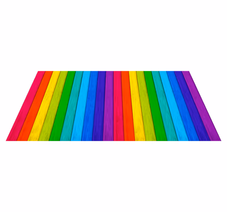 Vinylteppich Jugendliche Realistischer regenbogen aus holz - TenStickers