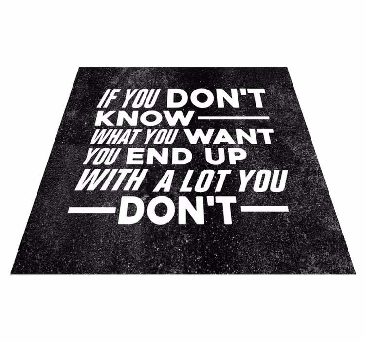 Vinyl Teppich Text wissen, was sie - TenStickers