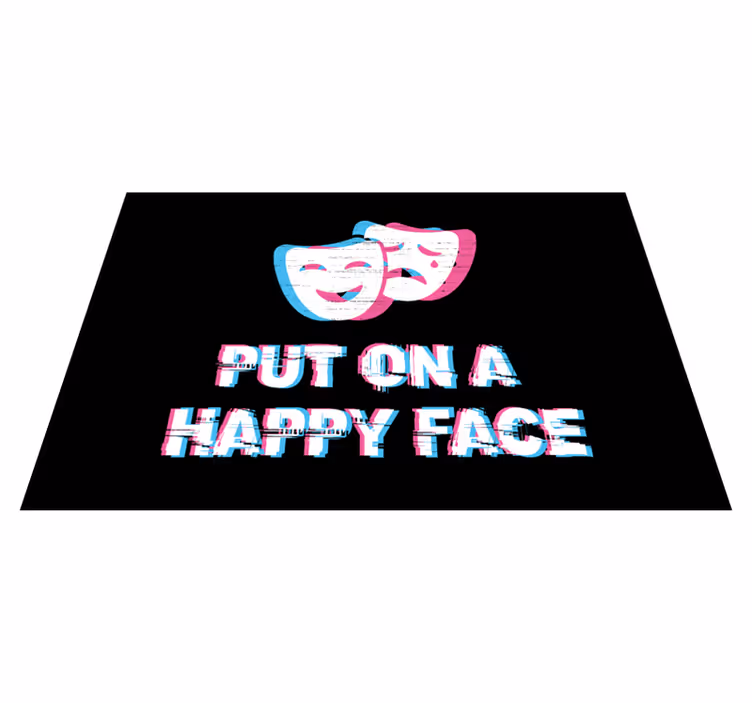Vinyl Teppich Text glücklicher gesichtsausdruck - TenStickers