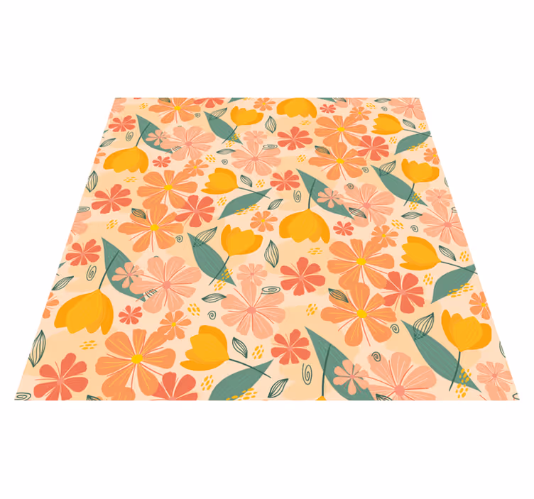 Vinyl teppich blumen frühlingsblüten - TenStickers