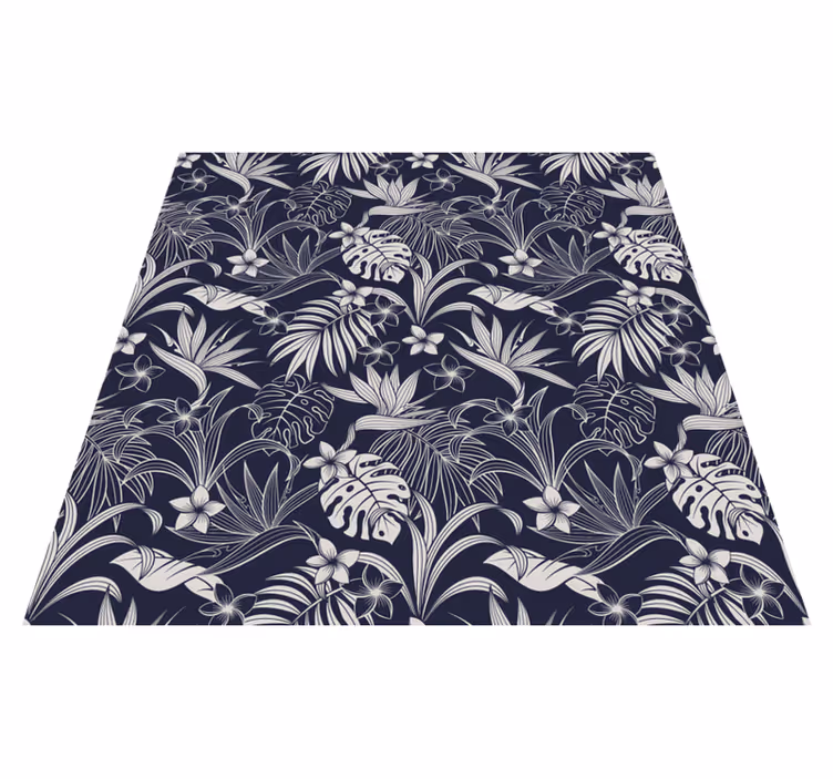 Vinyl teppich natur mit tropischem blumenmuster - TenStickers