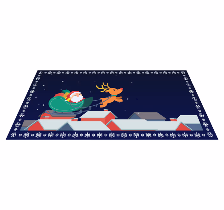 Vinyl teppich halloween santa's schlittenfahrt - TenStickers