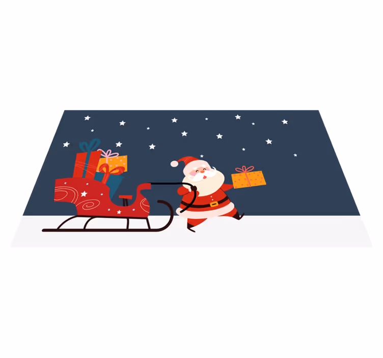 Vinyl Teppich Weihnachten santas fröhlicher schlitten - TenStickers