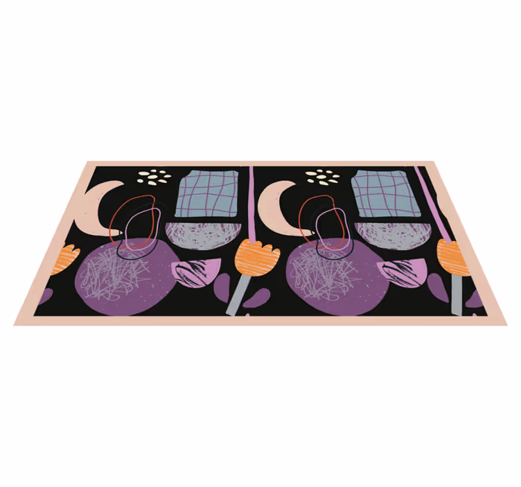 Vinylteppich modern Violette collage abstraktion - TenStickers