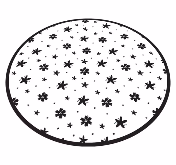 Vinyl teppich blumen mit floralem sternmuster - TenStickers