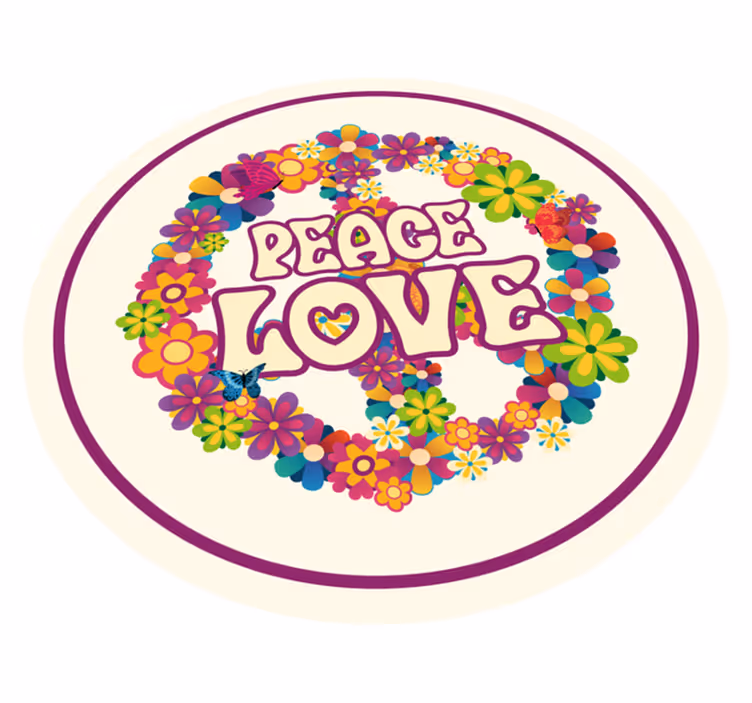 Vinyl Teppich Blumen friedliche botschaft - TenStickers