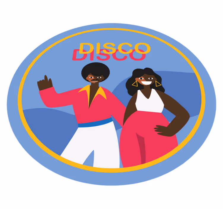 Vinyl Teppich rund stylische disco-vibes - TenStickers