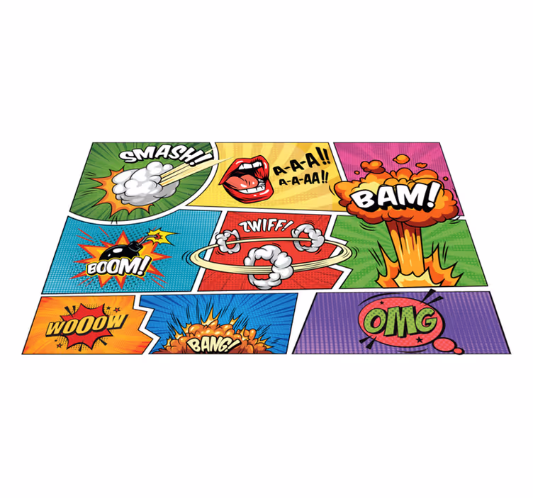 Vinylteppich Vintage Retro-superhelden-comic - TenStickers