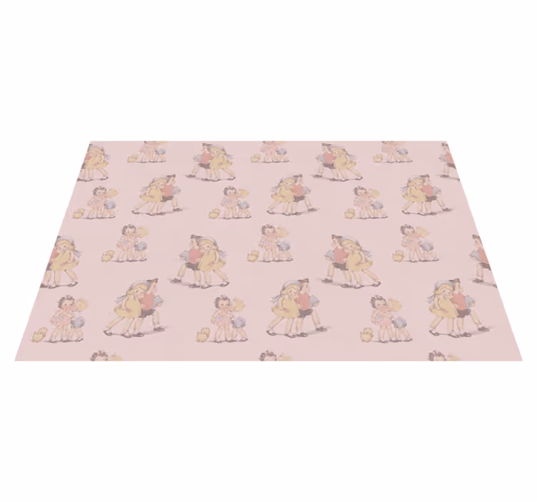 Vinyl Teppich Kinderzimmer retro verspielte freunde - TenStickers