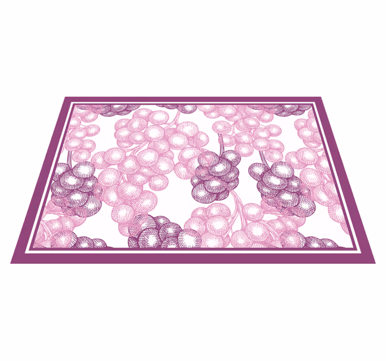 Vinyl teppich blumen mit lila trauben design - TenStickers