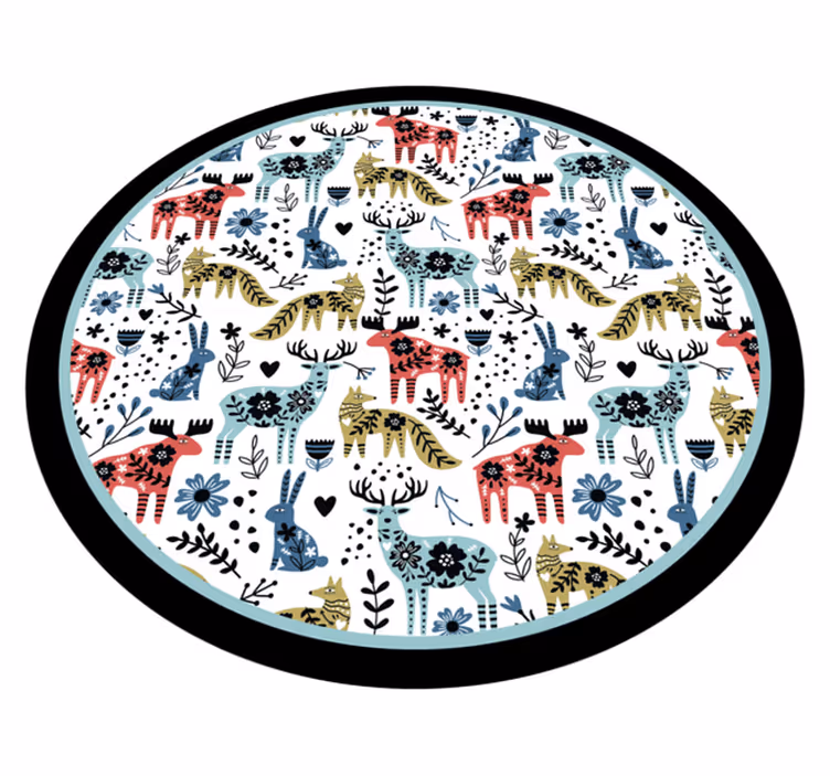 Vinyl Teppich Baby bunte tiermuster - TenStickers