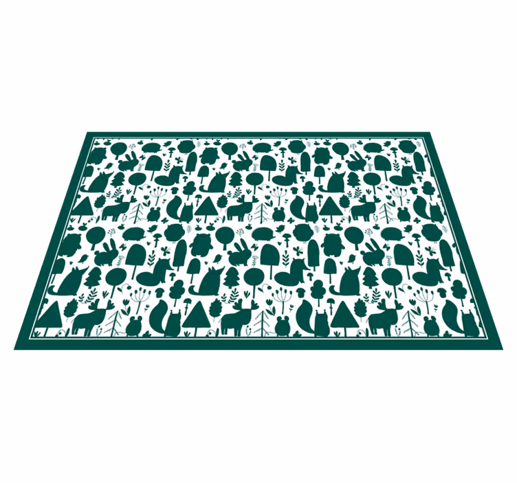 Vinyl teppich natur mit natur-silhouetten - TenStickers