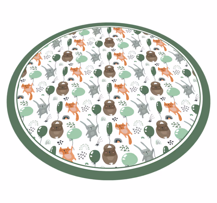 Vinyl Teppich Kinderzimmer verspielte tierballons - TenStickers