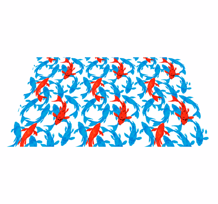 Vinylteppich Tiere Rote fische schwimmen aquarell - TenStickers