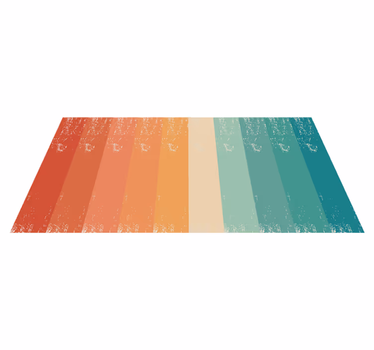 Vinylteppich Vintage Retro gestreifter regenbogen - TenStickers