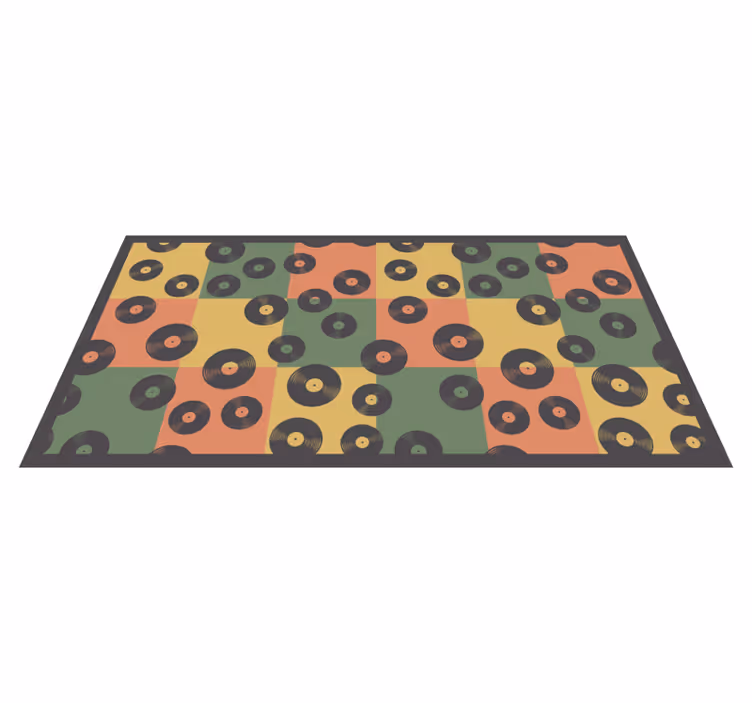 Vinylteppich Mosaik bunte schallplatten - TenStickers