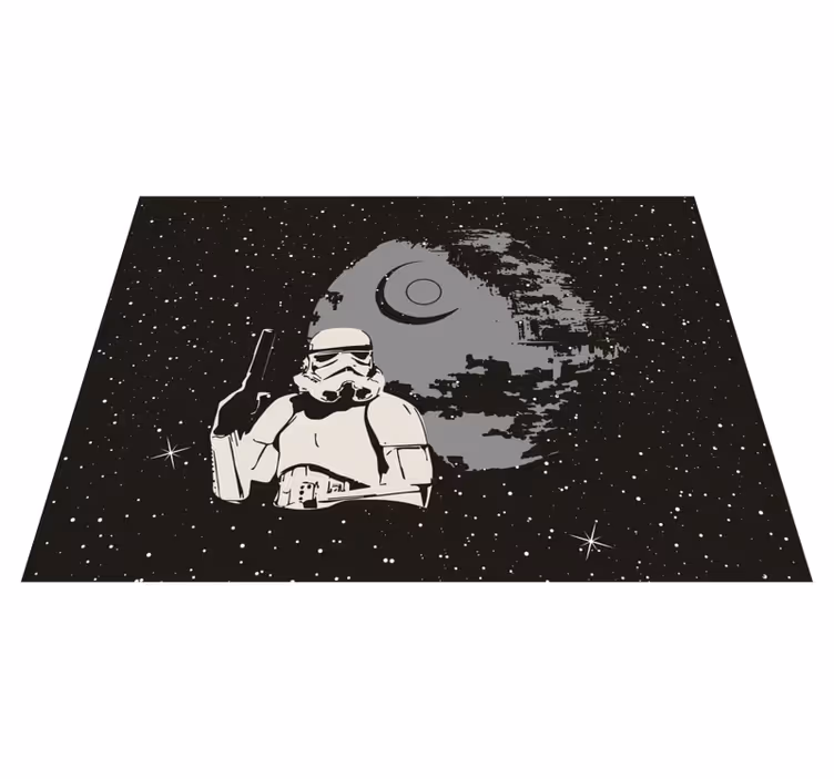 Vinyl Teppich kindlich weltraum-stormtrooper-szene - TenStickers