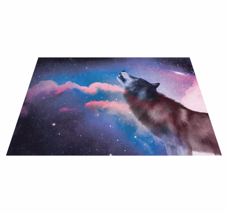 Vinylteppich Natur Weißer wolf heult die sterne an - TenStickers