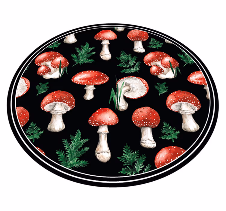 Vinylteppich Vintage rote Fliegenpilze - TenStickers