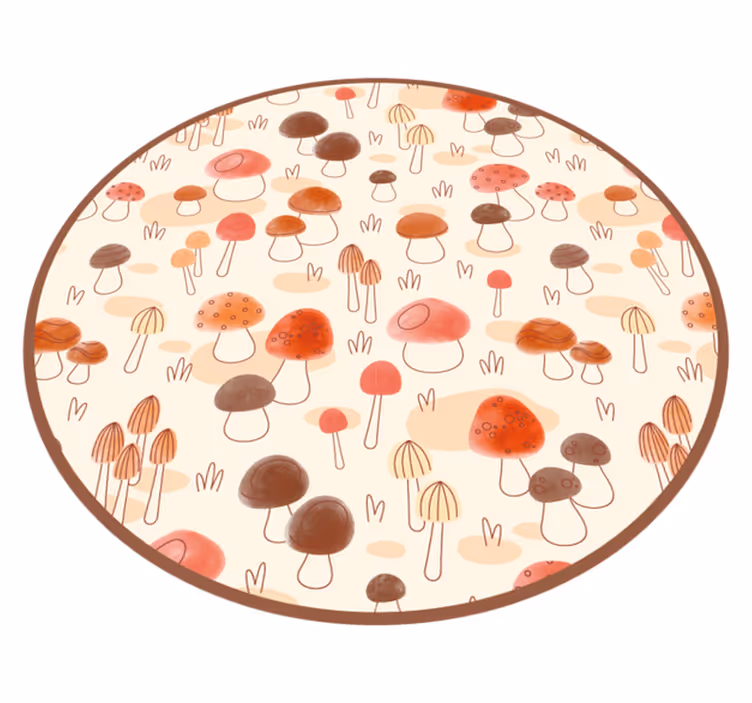 Vinyl teppich natur im pilzdesign - TenStickers