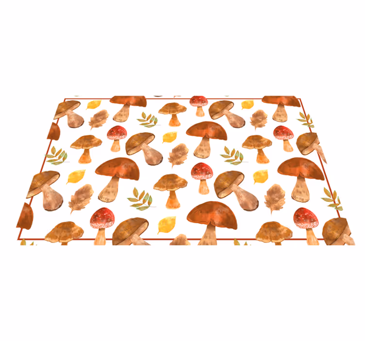 Vinyl Teppich Natur pilz & blatt - TenStickers