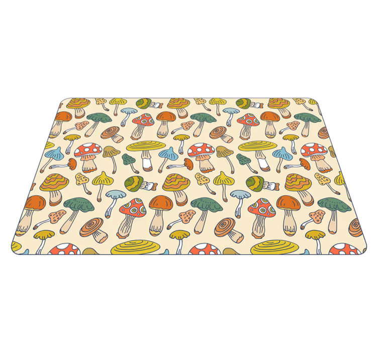 Vinyl Teppich Küche lebhafte pilzillustration - TenStickers