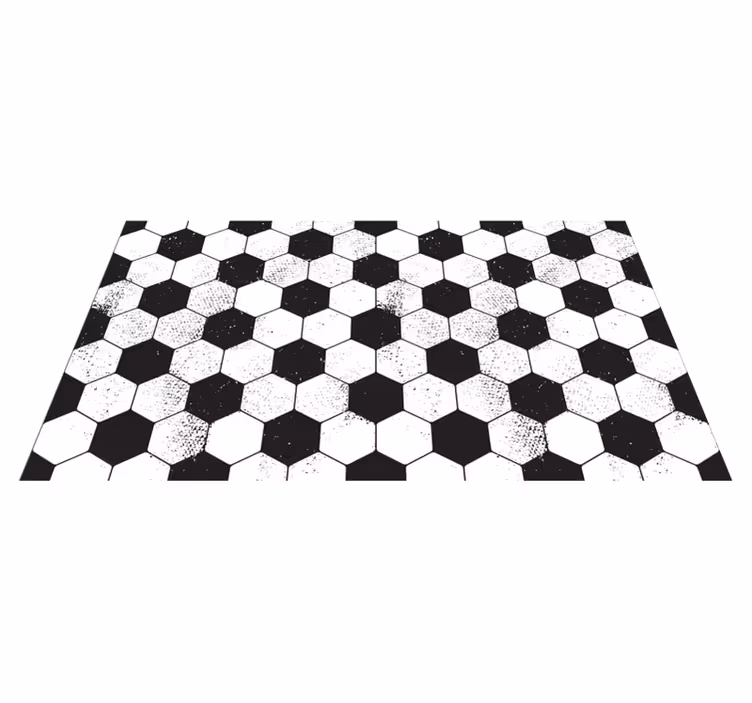 Vinyl teppich geometrisch schwarz und weiß hexagonal - TenStickers