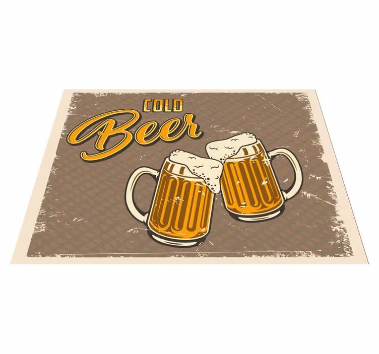 Vinyl teppich vintage bierkrüge - TenStickers
