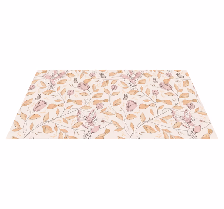 Vinyl Teppich Eingang pastellfarbene florale eleganz - TenStickers