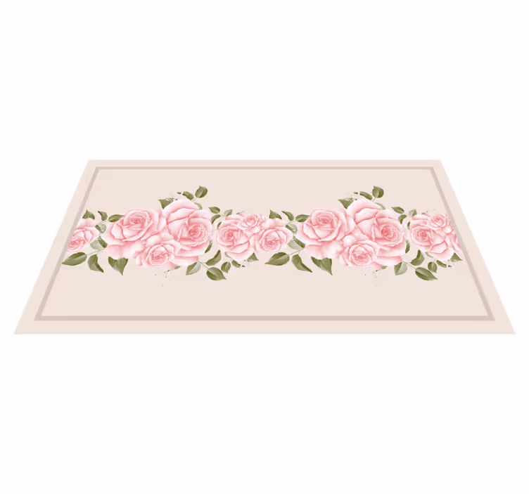 Vinylteppich Blumen Vintage rosa rosenmuster - TenStickers