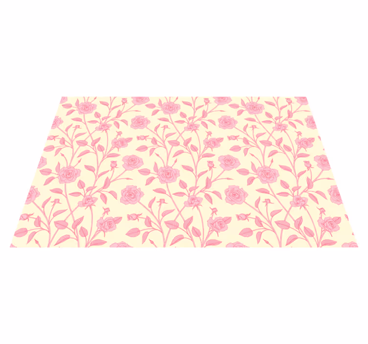 Vinyl teppich blumen mit charmanten rosa blüten - TenStickers