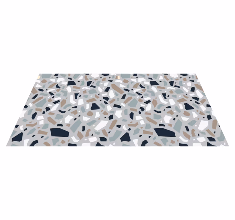 Vinylteppich Steinoptik fragmentierter grauer terrazzo - TenStickers
