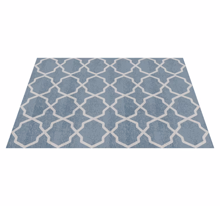 Vinyl teppich fliesenoptik geometrisches blau-muster - TenStickers