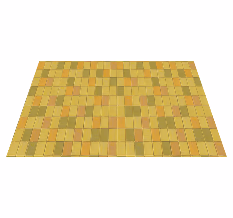 Vinyl Teppich Fliesenoptik gelbes mosaik-arrangement - TenStickers