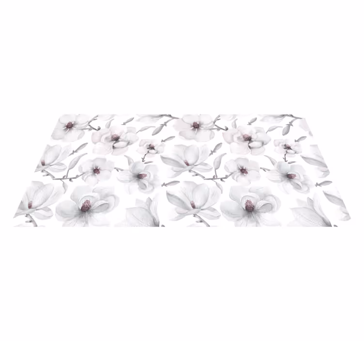 Vinyl Teppich Blumen soft grey-konzept - TenStickers