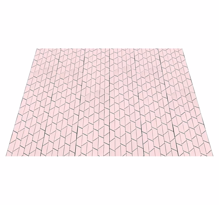 Vinyl teppich fliesenoptik im pinken geometrischen stil - TenStickers
