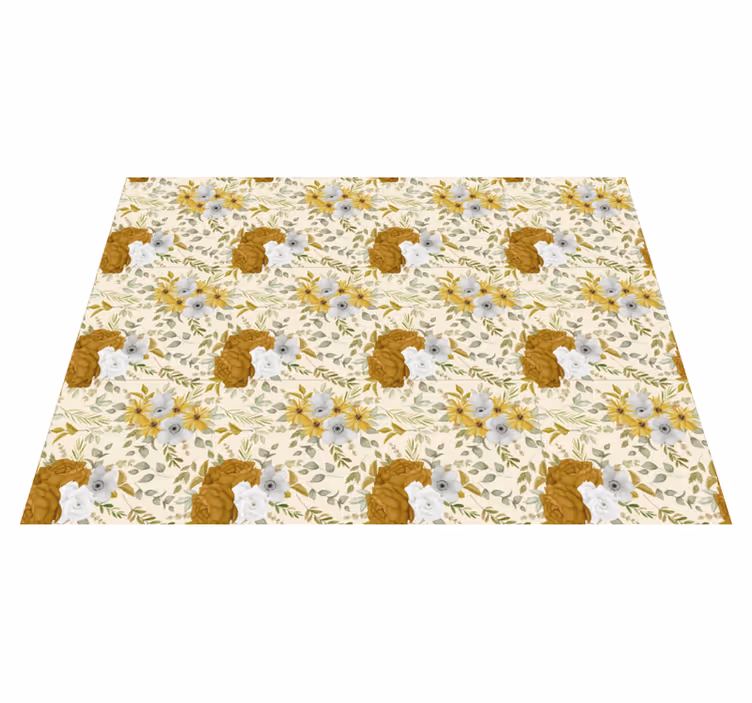 Vinyl Teppich Blumen botanisches Blattmuster - TenStickers