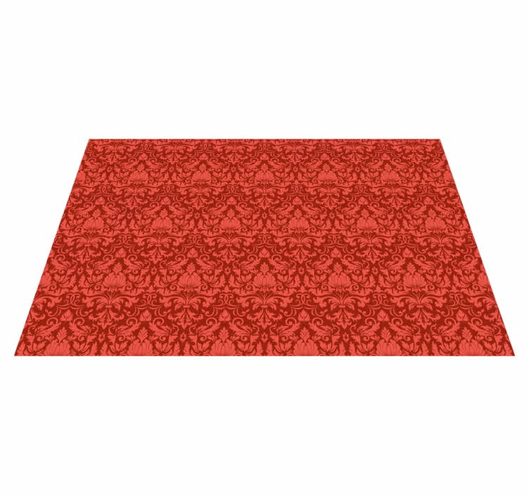 Vinylteppich rot barockmuster-Overlay - TenStickers