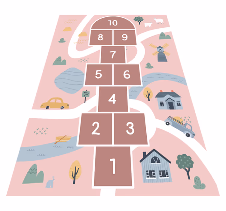 Vinyl teppich spiele kinderfreundliches hüpfspiel - TenStickers