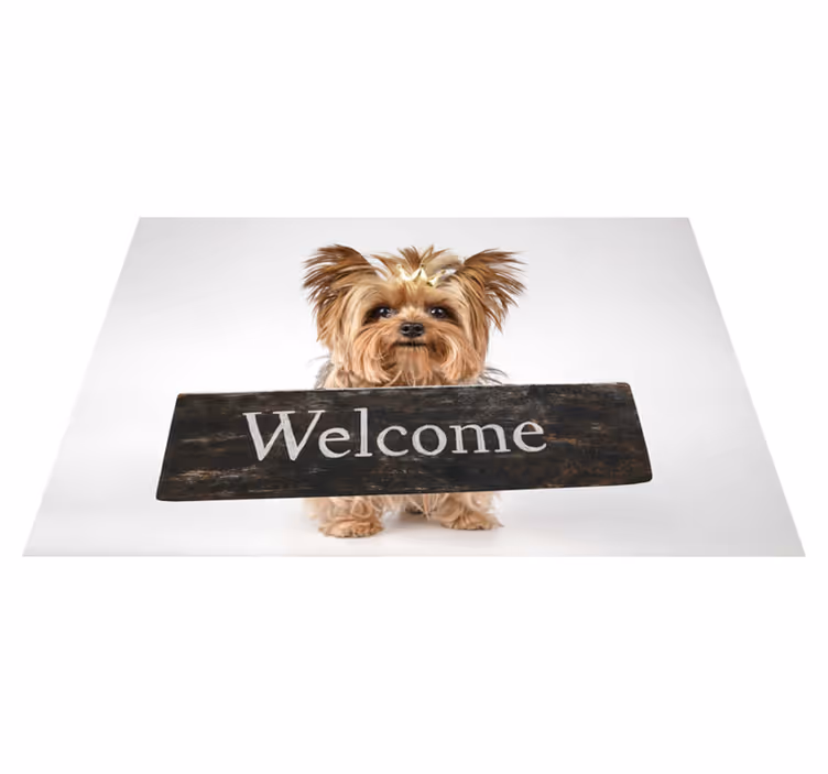 Vinyl Teppich Text pelziges willkommensschild - TenStickers