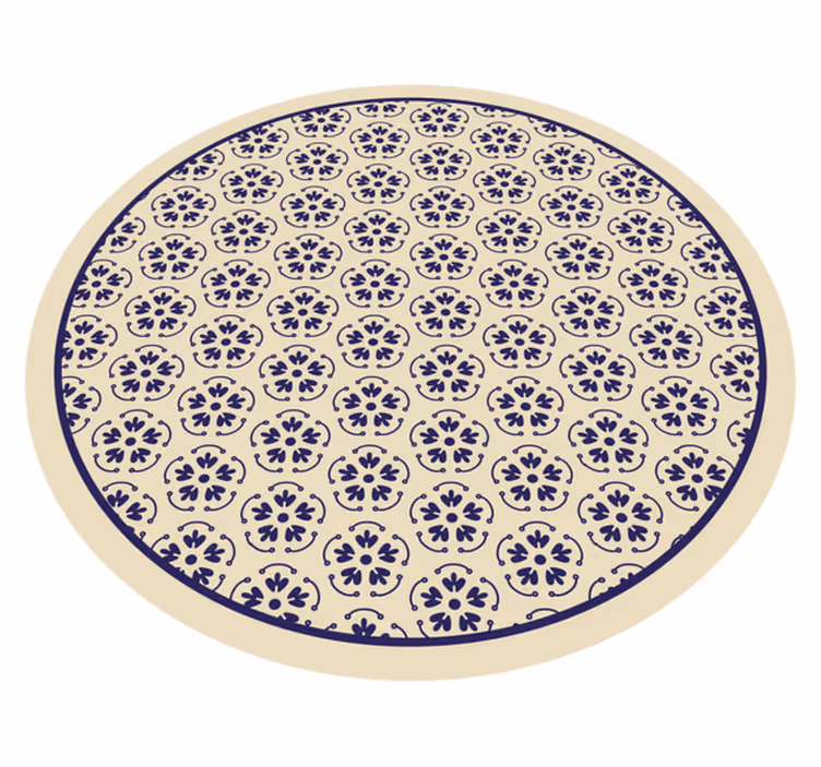 Vinyl Teppich Blumen kreisförmiges mosaikmuster - TenStickers