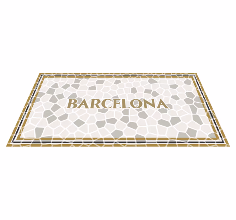 Vinylteppich Spruch Barcelona römisches mosaik - TenStickers