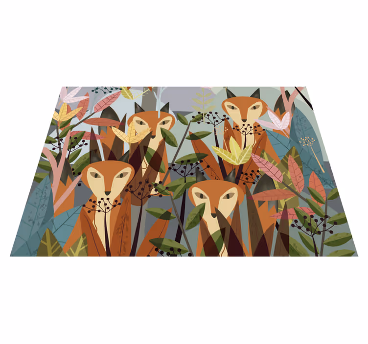Vinyl Teppich Tiere wald fauna kunst - TenStickers