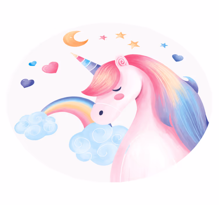 Vinyl Teppich kindlich einhorn fantasie - TenStickers