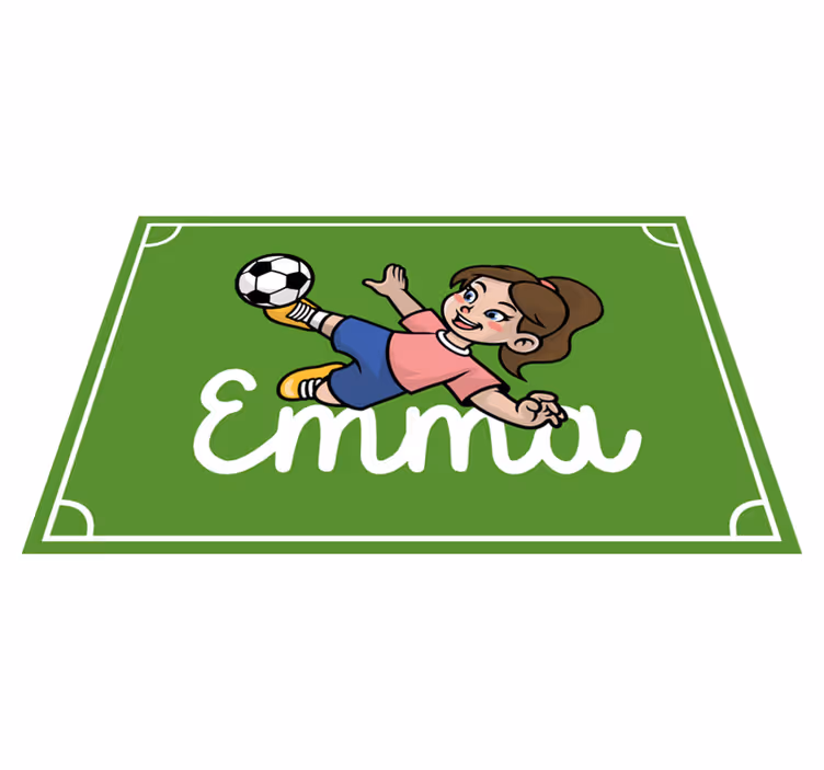 Vinyl Teppich mit Namen fußballplatz thema - TenStickers