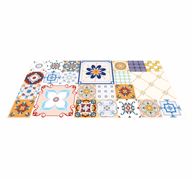 Vinyl Teppich Küche vintage Mosaikmuster - TenStickers