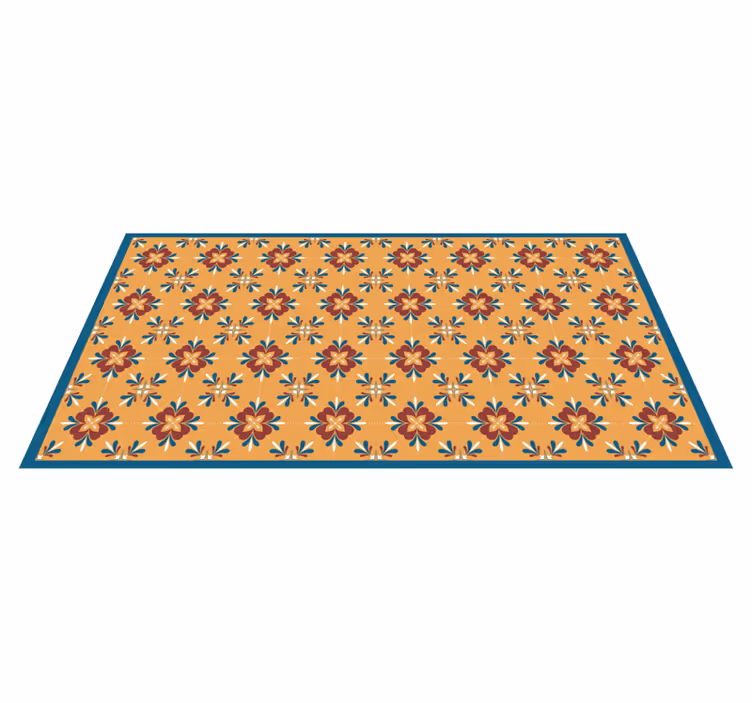 Vinyl Teppich Küche Bunte klassische geometrische blumen - TenStickers