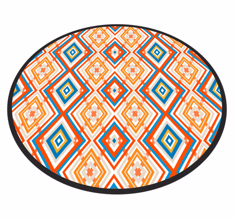 Vinyl Teppich rund Bunte raute und 3d-formen - TenStickers