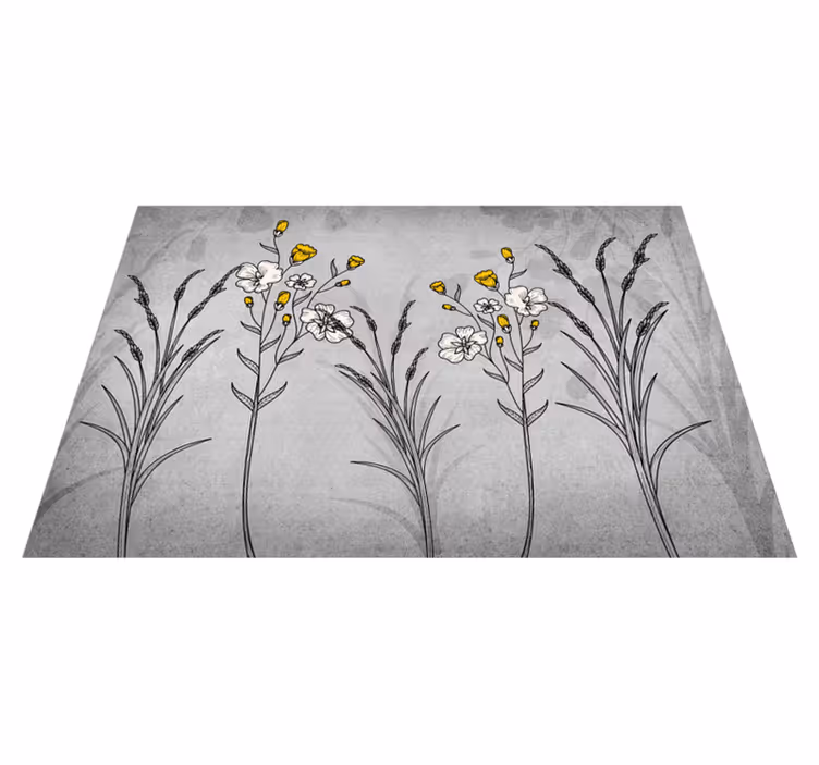 Vinyl Teppich Blumen blumenskizzendetail - TenStickers